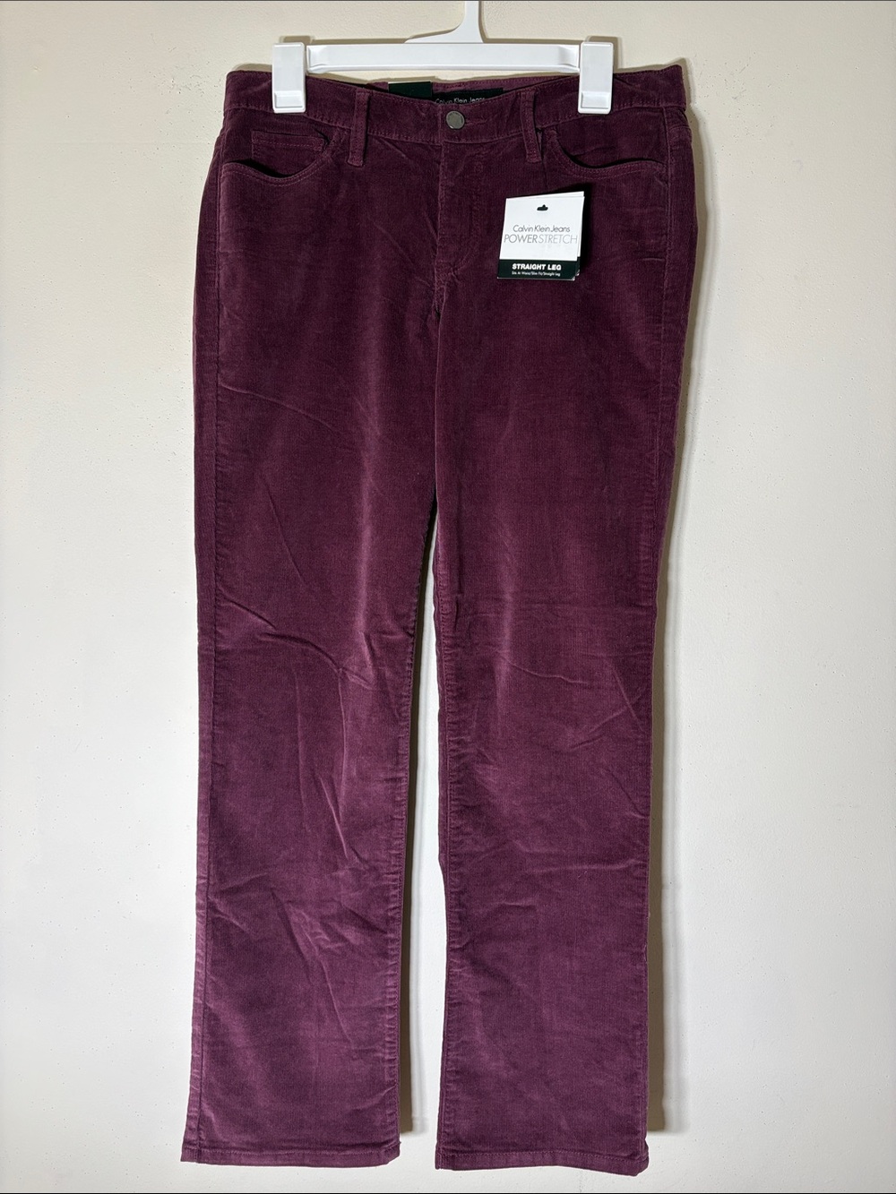 Calvin Klein Straight Leg Corduroy Jeans - Plum. 10. NWT.